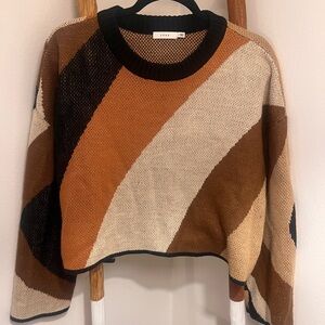 Chic Striped Sweater in Earth Tones